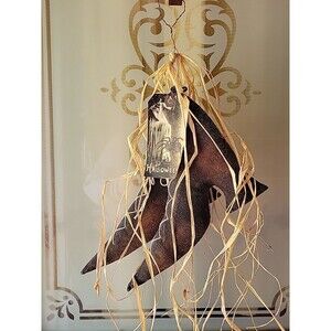 Primitive Folk Art Pair of Witches Boots Shoes hanging decor handmade Holiday